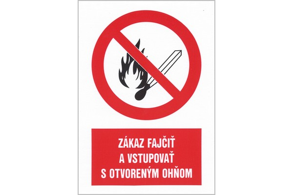 Zákaz fajčiť a vstupovať s otvoreným ohňom P002.01